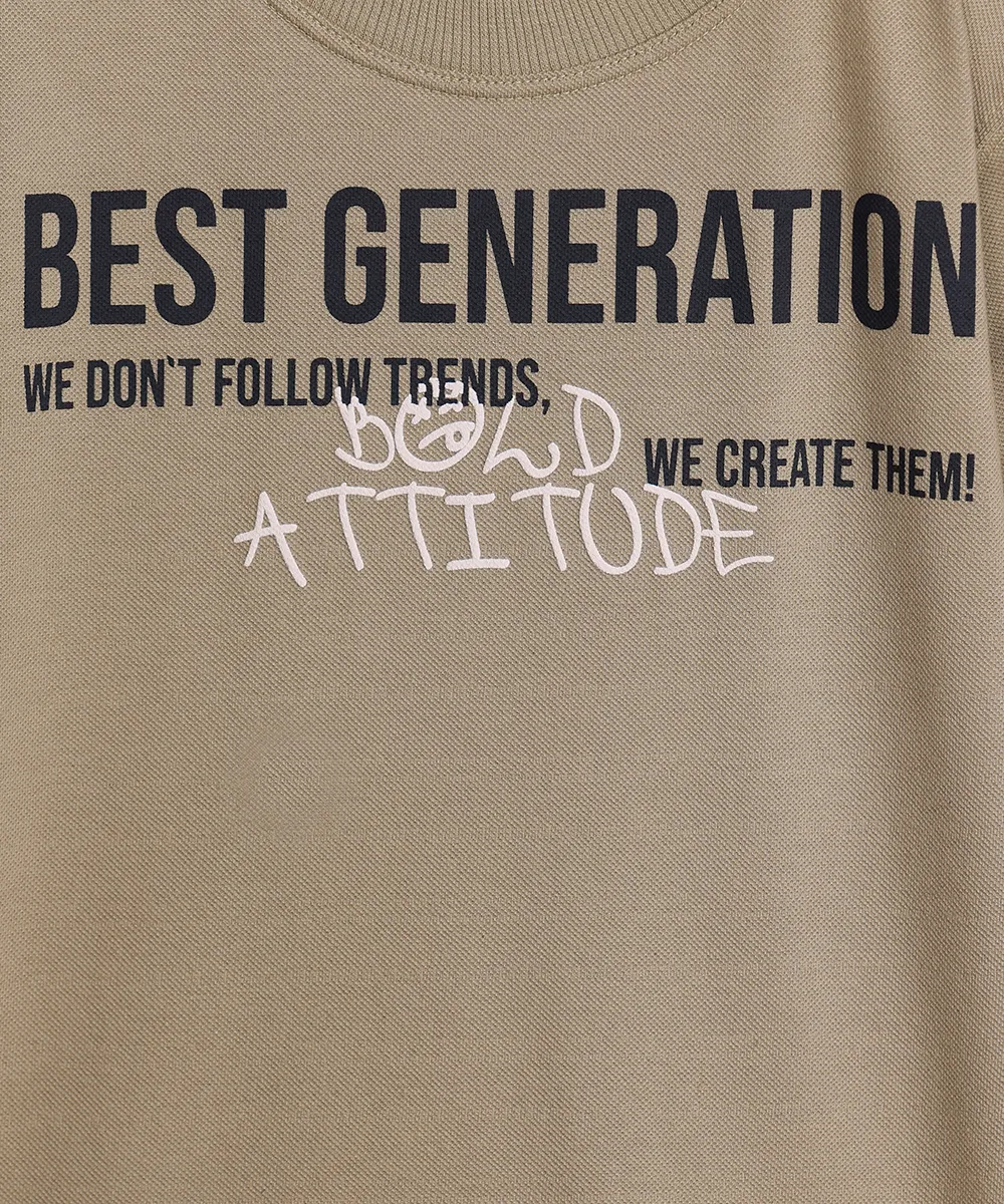 t-shirt infantil manga curta lettering best generation verde — foto 2