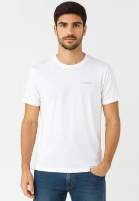 Camiseta Wrangler Gola Careca Elastano Branco — foto 4