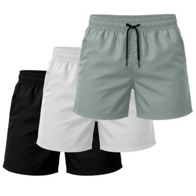 Kit 3 Short Tactel Leve Moda Praia Liso Bermuda Masculina — foto 5
