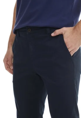 Calça Sarja Traymon Chino Slim Marinho — foto 5