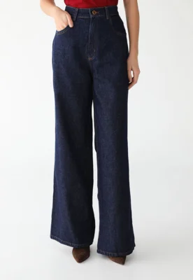 Calça Jeans Lança Perfume Wide Leg Lisa Azul — foto 7