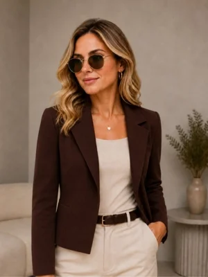 Blazer Feminino Alfaiataria Acinturado Social Elegante Casual Chic — foto 6