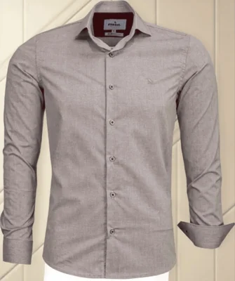 Camisa Social Amil Slim Expert Misto com Elastano Macia Fácil de Passar M/Longa Luxo Vinho — foto 3