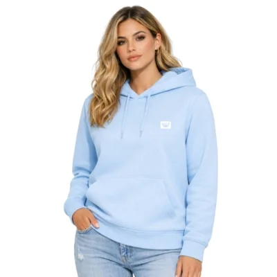 Blusa de Frio Moletom Liso Colorido Feminino Relaxado Com Capuz E Bolso Canguru — foto 4