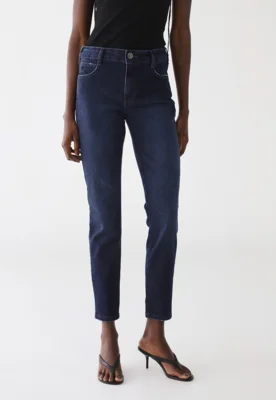Calça Jeans Feminina Colcci Reta Lavagem Escura Azul — foto 7