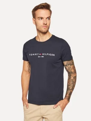Camiseta Tommy Hilfiger Masculina Core Logo Tee Azul Marinho — foto 6