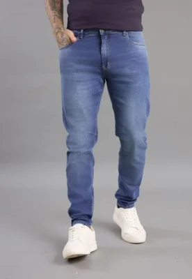 Calça Jeans Masculina Skinny Marmorizada com Recortes Dialogo  Azul — foto 8
