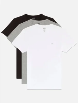 Kit Camisetas Diesel Masculina Slim 00SPDG Pt/Br/Cza Mcl 3UN — foto 7