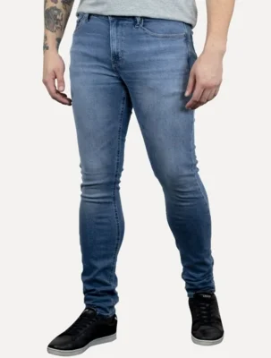 Calça Levis Jeans Masculina 510 Skinny Washed Azul Médio — foto 6