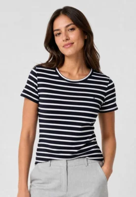 Blusa Dudalina Reta Listrada Preta — foto 4