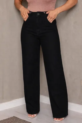 Calça Donna De Paula Wide Leg Preta Feminina Pantalona Cintura Alta Casual Confortável Elegante Trabalho — foto 7