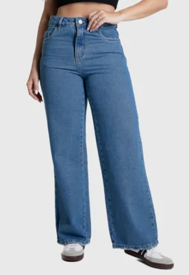 Calça Jeans Sawary Cintura Alta Wide Leg Azul — foto 7