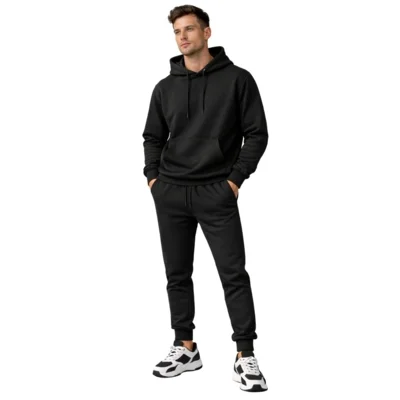 Conjunto Moletom Masculino Casaco com Capuz + Calça Jogger Casual Confortavel e Moderno Liso — foto 4
