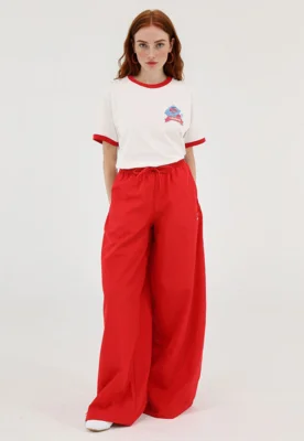Calça Adidas Originals Oversized Adicolor Firebird Vermelha — foto 5