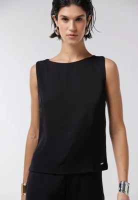 Blusa Regata Traymon Decote Canoa Preto — foto 5