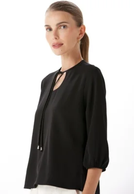 Blusa Com Cordão Traymon Preto — foto 6