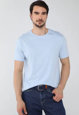 Camiseta Masculina Aramis Gola Careca Azul Claro — foto 5