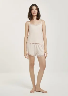 Pijama Curto Feminino Com Renda Hering — foto 5