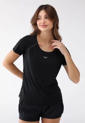 Camiseta Mizuno Reta Run Spark Preta — foto 5