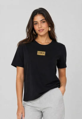 Camiseta Feminina Lança Perfume Logo Preta — foto 5