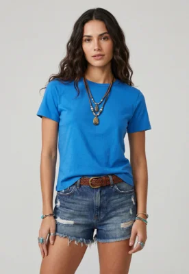 Camiseta Feminina Lez a Lez Gola Redonda Azul — foto 6