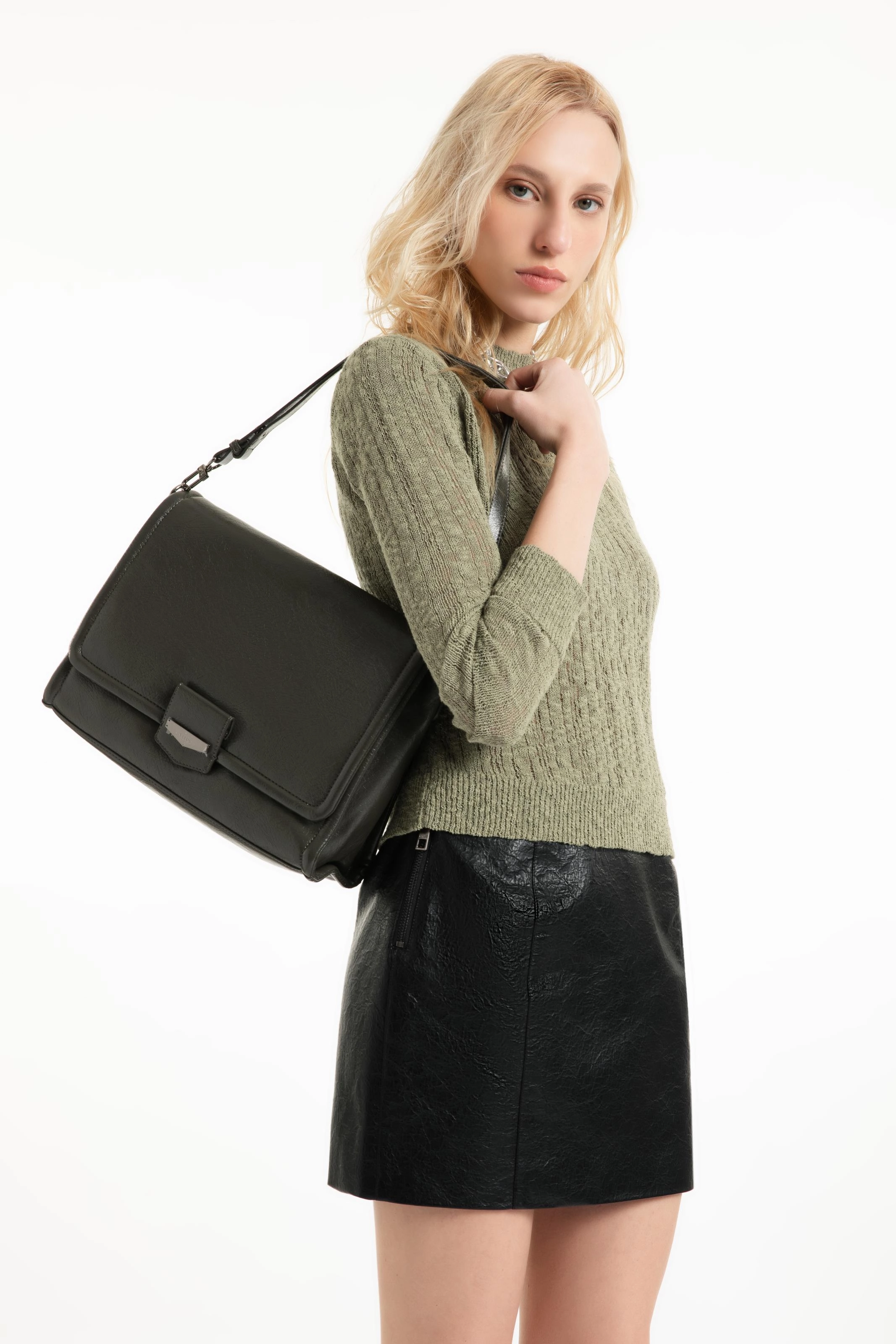 Bolsa Shoulder Bag Megan Ellus Chumbo