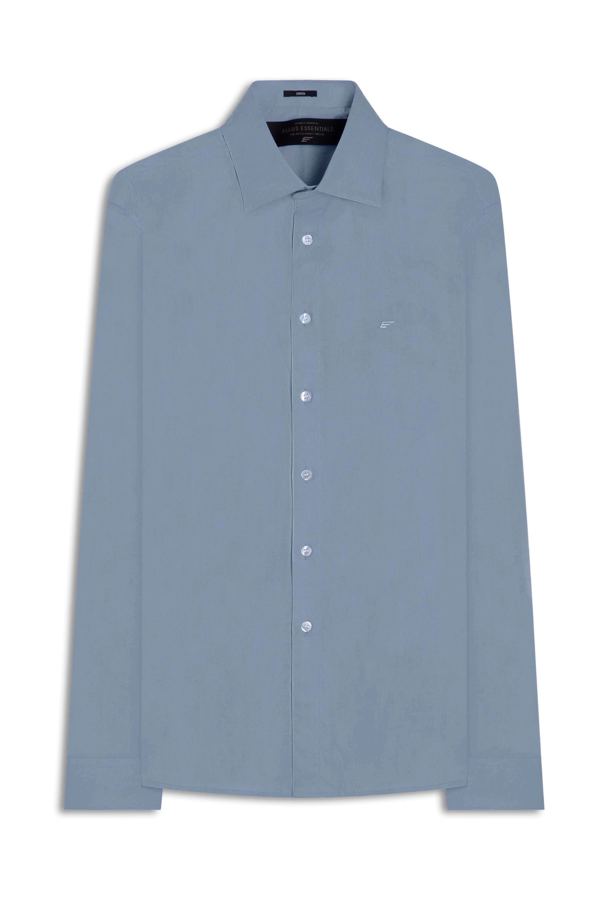 Camisa Tricoline Slim New Irish Azul Seco