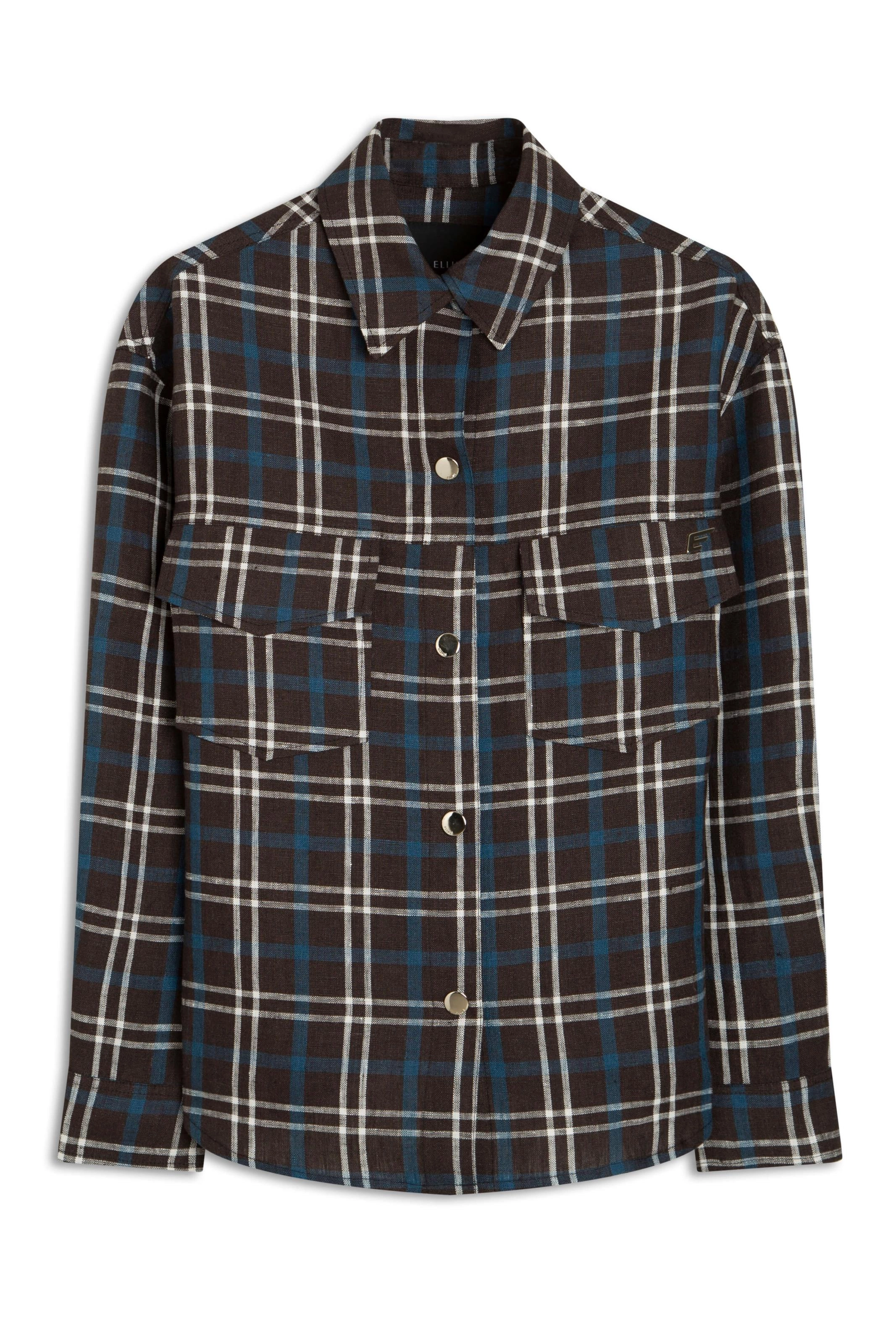 Jaqueta Plaid Vintage Press Buttons Preto