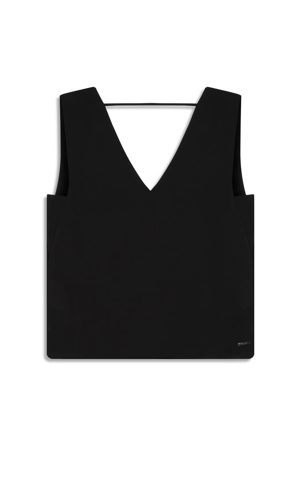 Blusa Wrinkled Sleeveless Preto