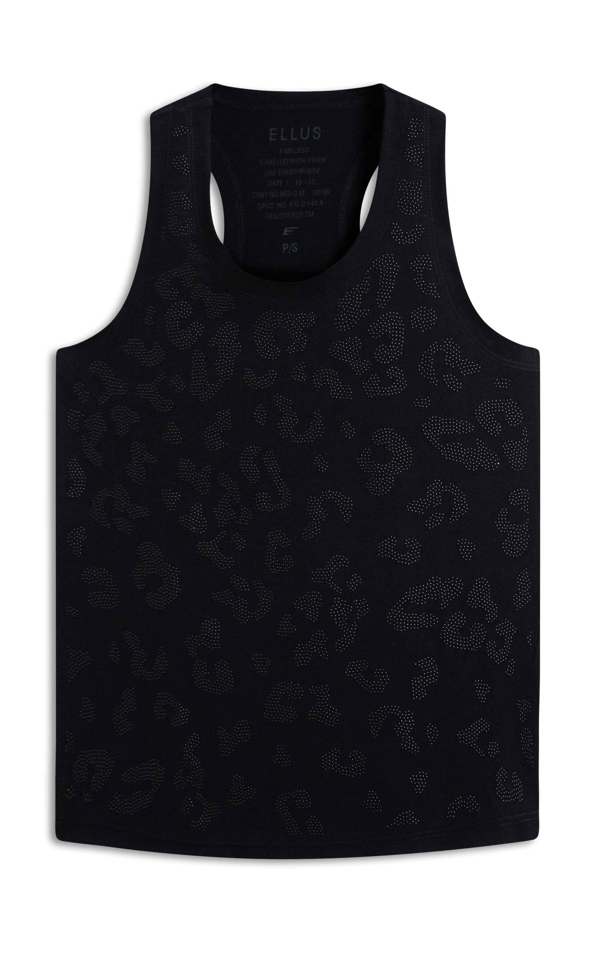Blusa Devore Sleeveless Animal Print Preto