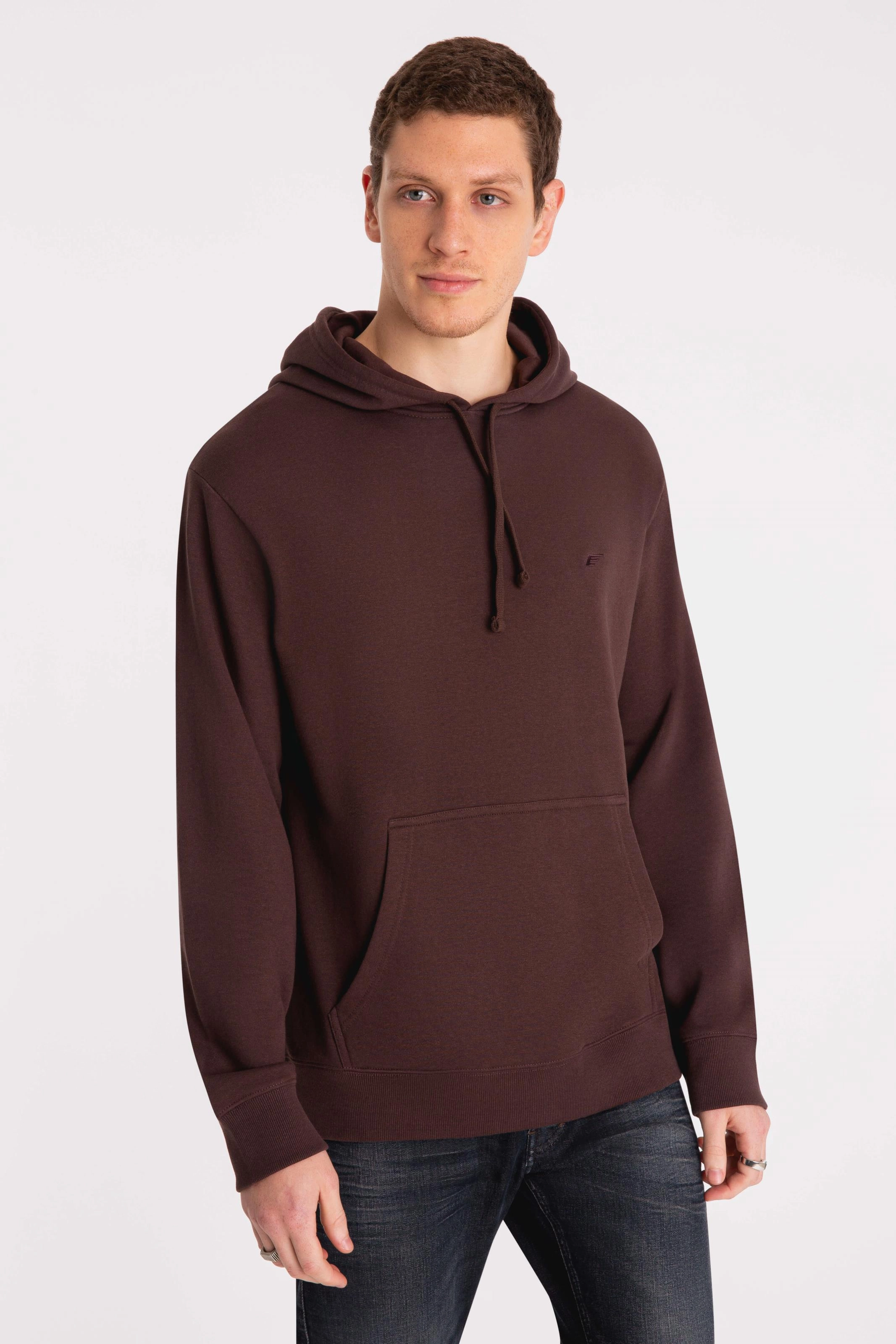 Moletom Basic Easa Capuz Dark Brown