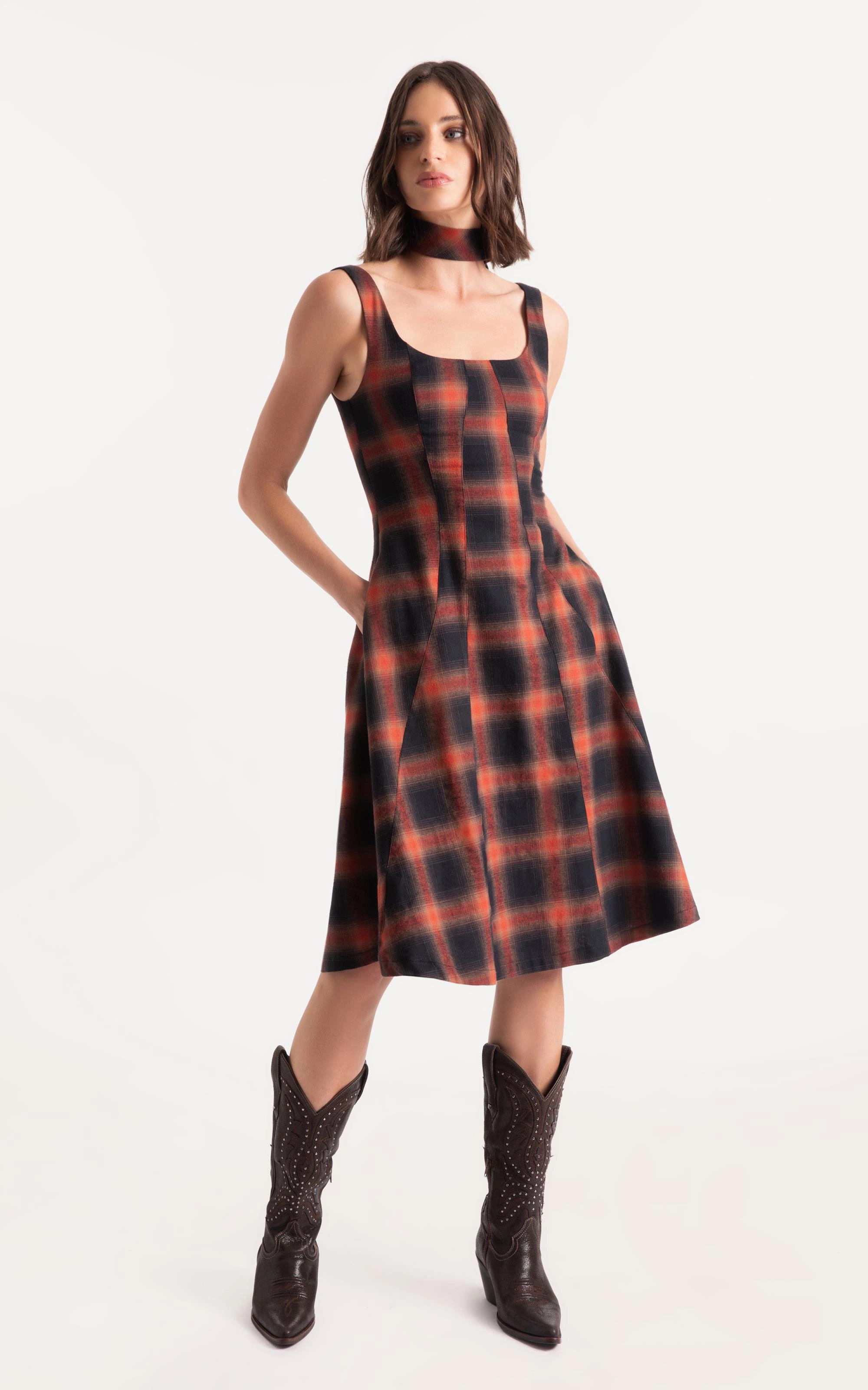 Vestido Wool Touch Cepheus Pieces Telha