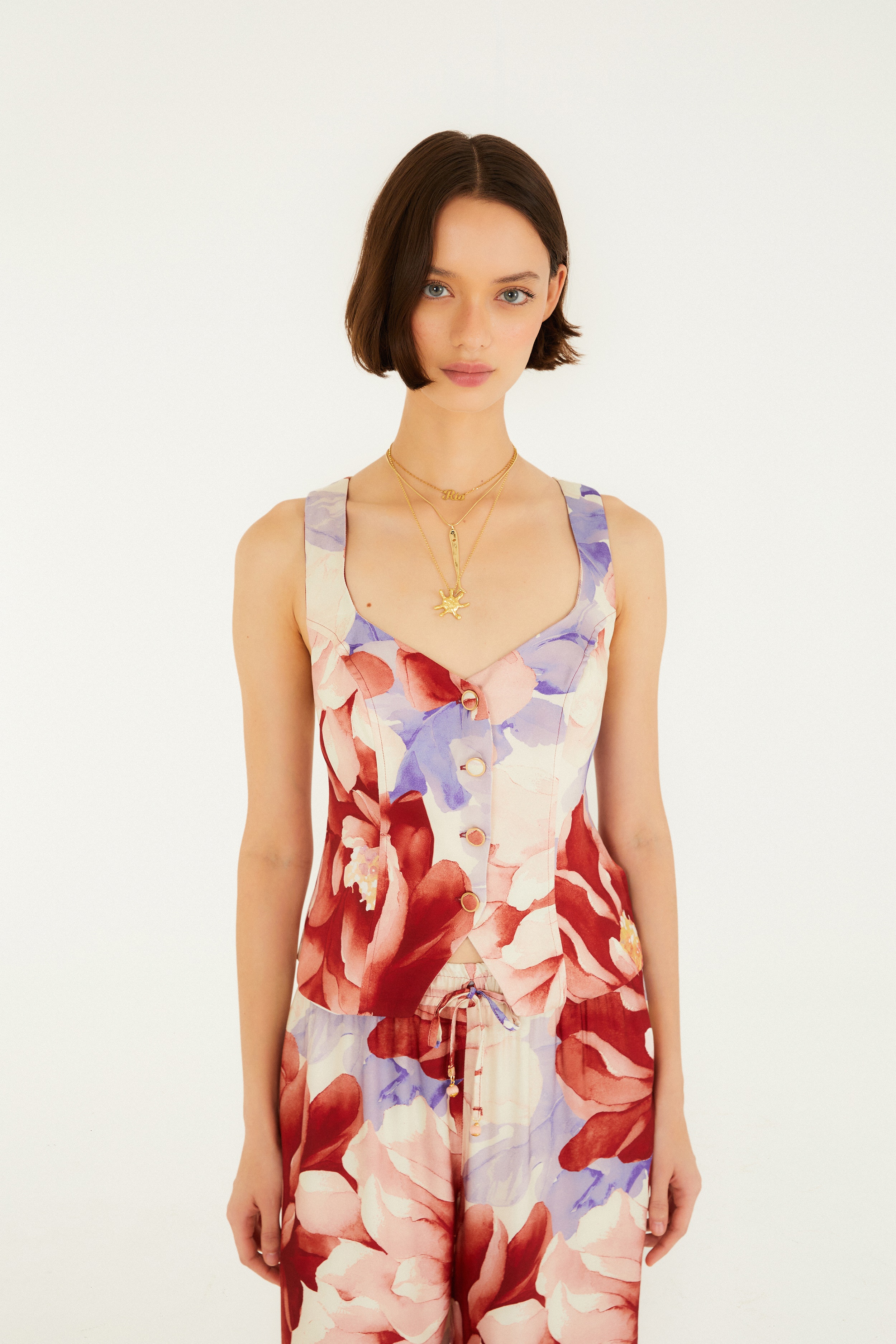 Blusa Colete Estampada Floral Doce — foto 2