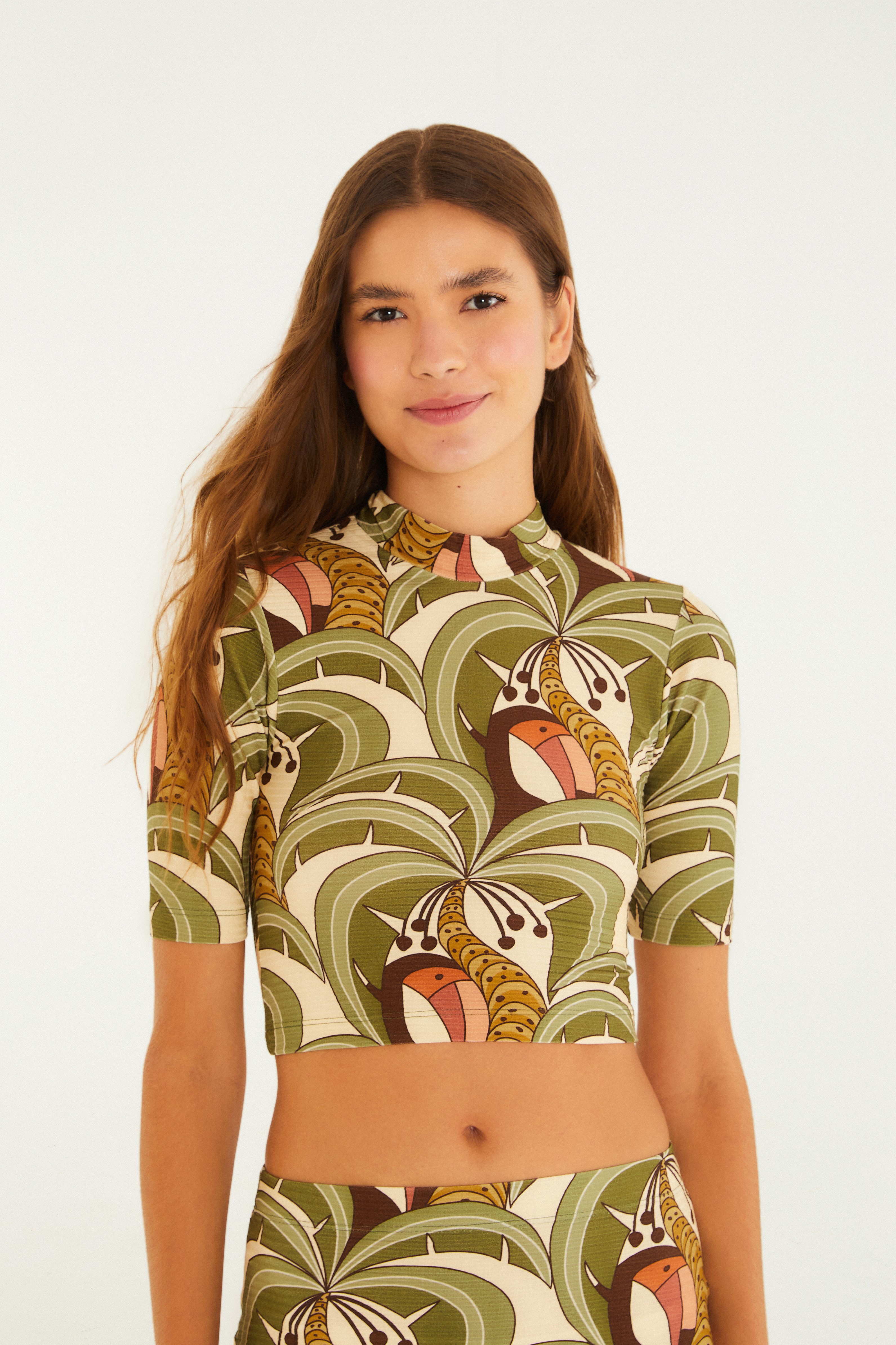 Blusa Cropped Estampada Bananada De Tucano — foto 2