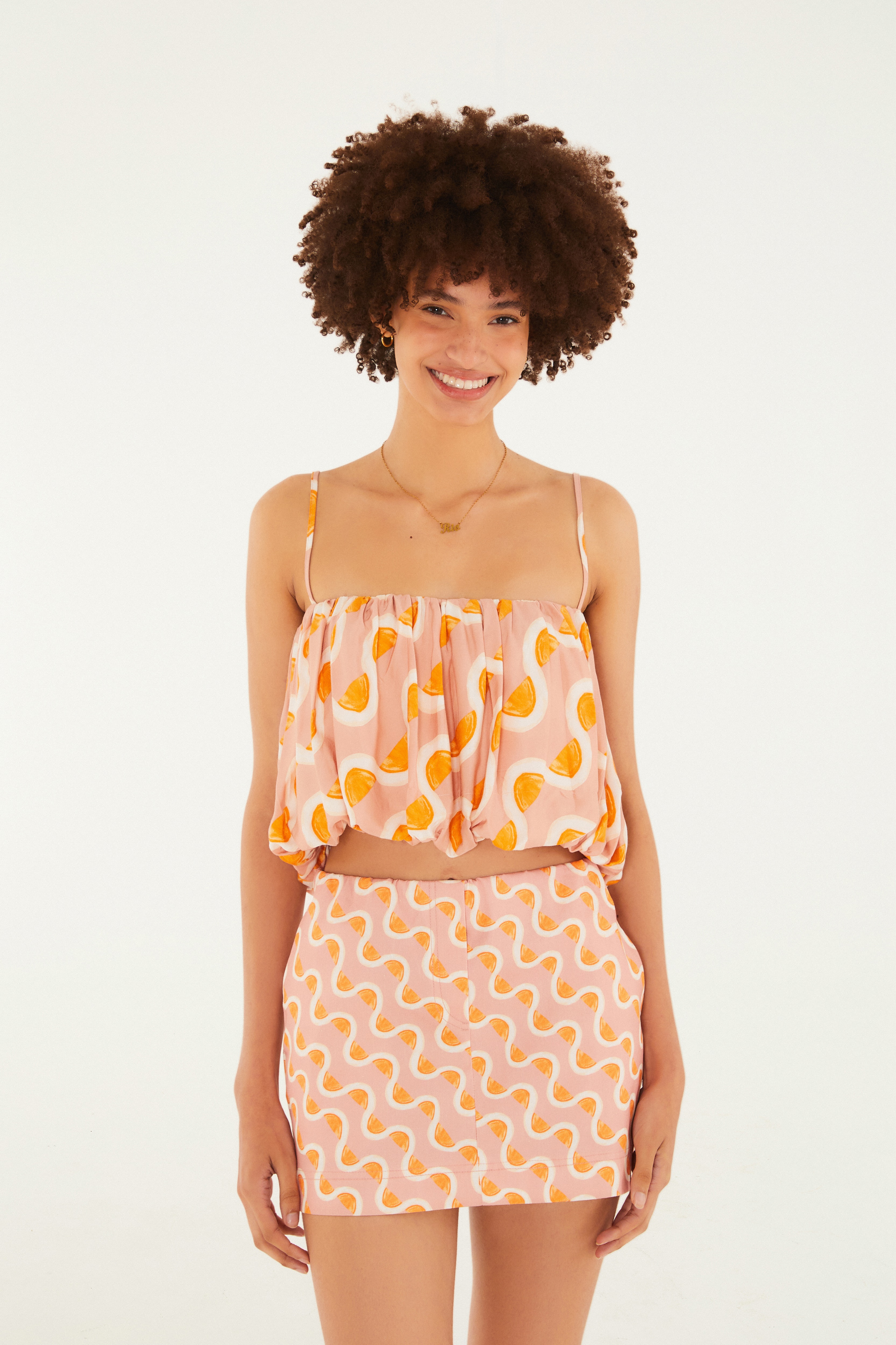 Short Saia Estampado Da Gema Rosa — foto 2