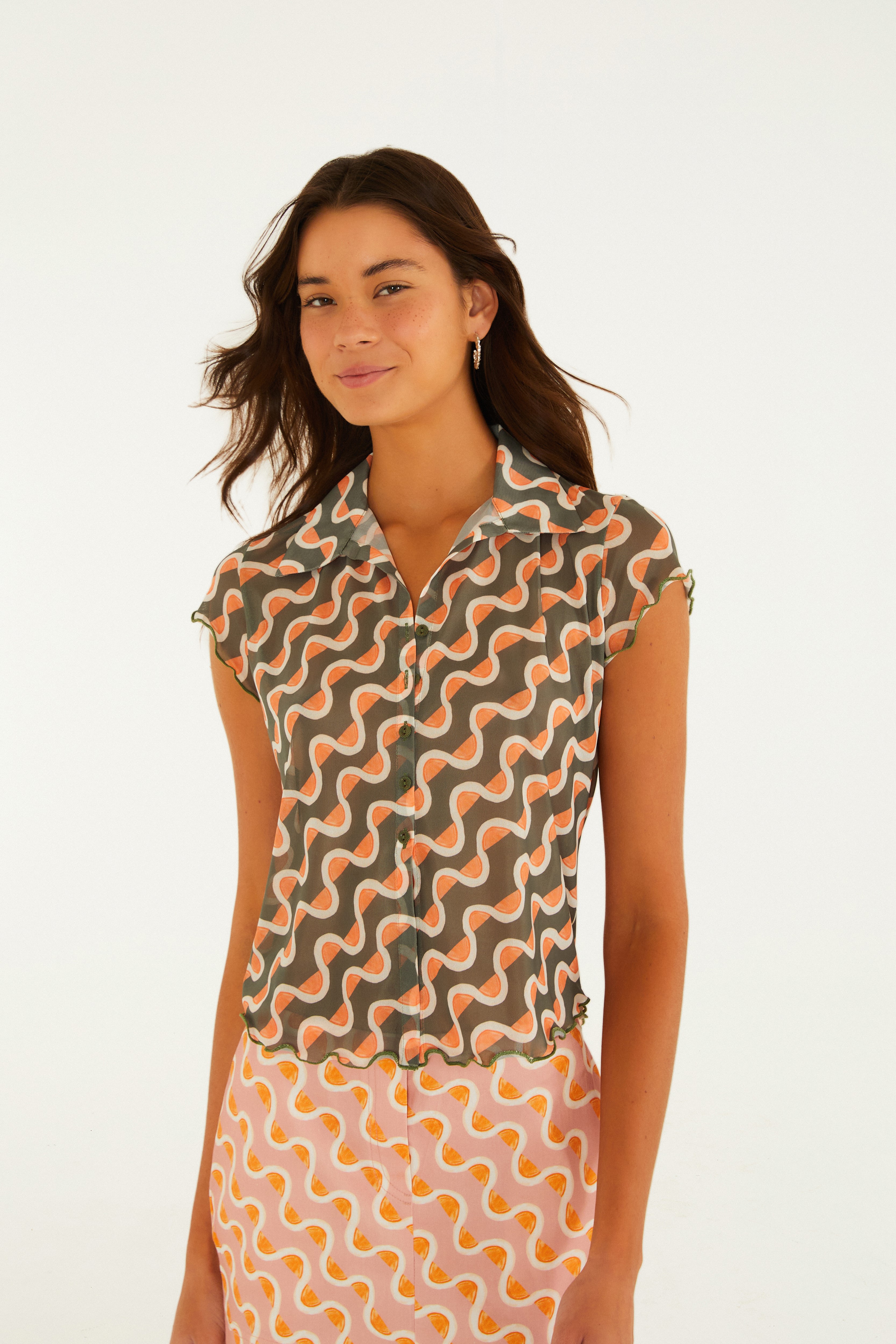 Blusa Tule Estampada Da Gema — foto 2