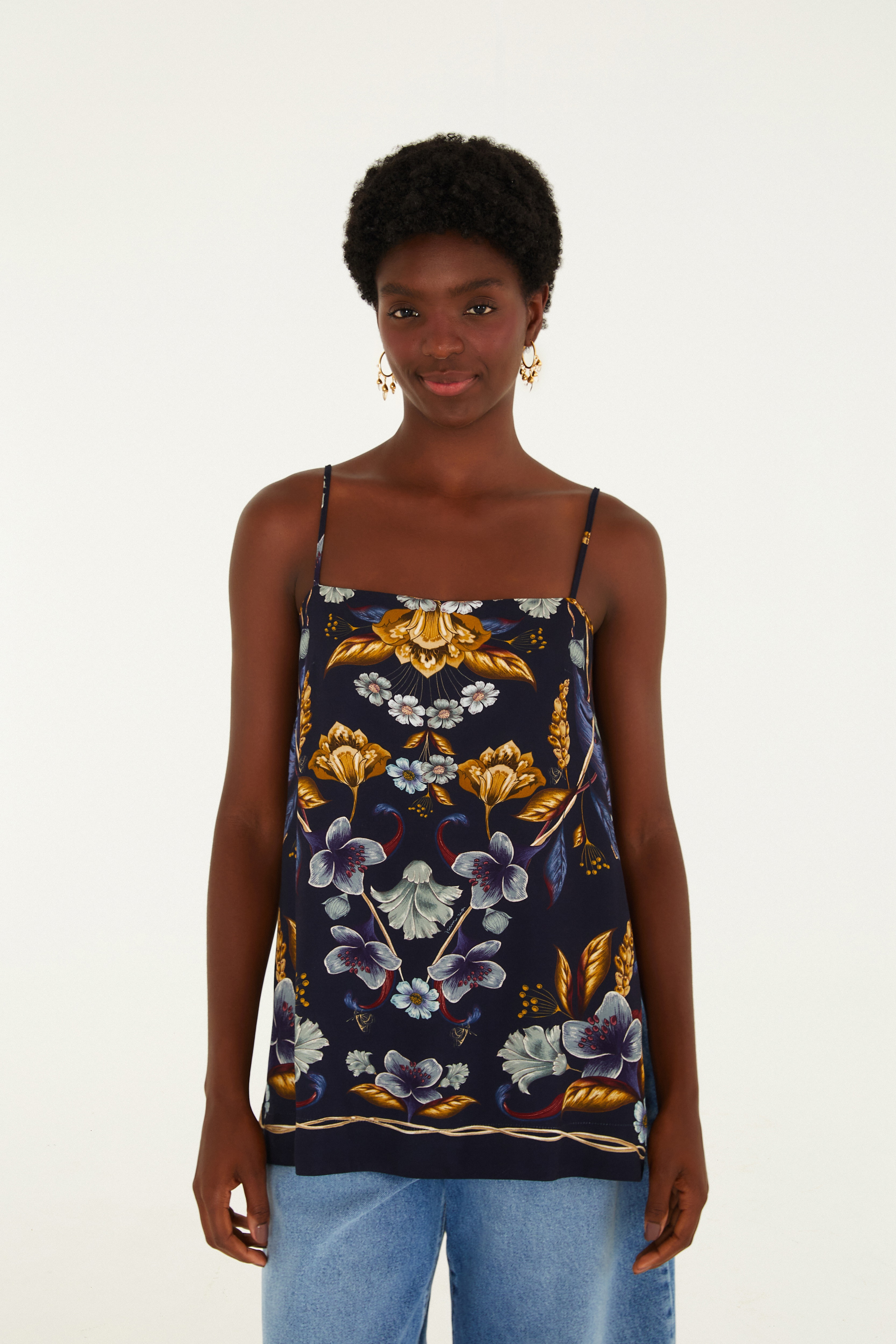 Regata Estampada Floral Maye Azul — foto 2