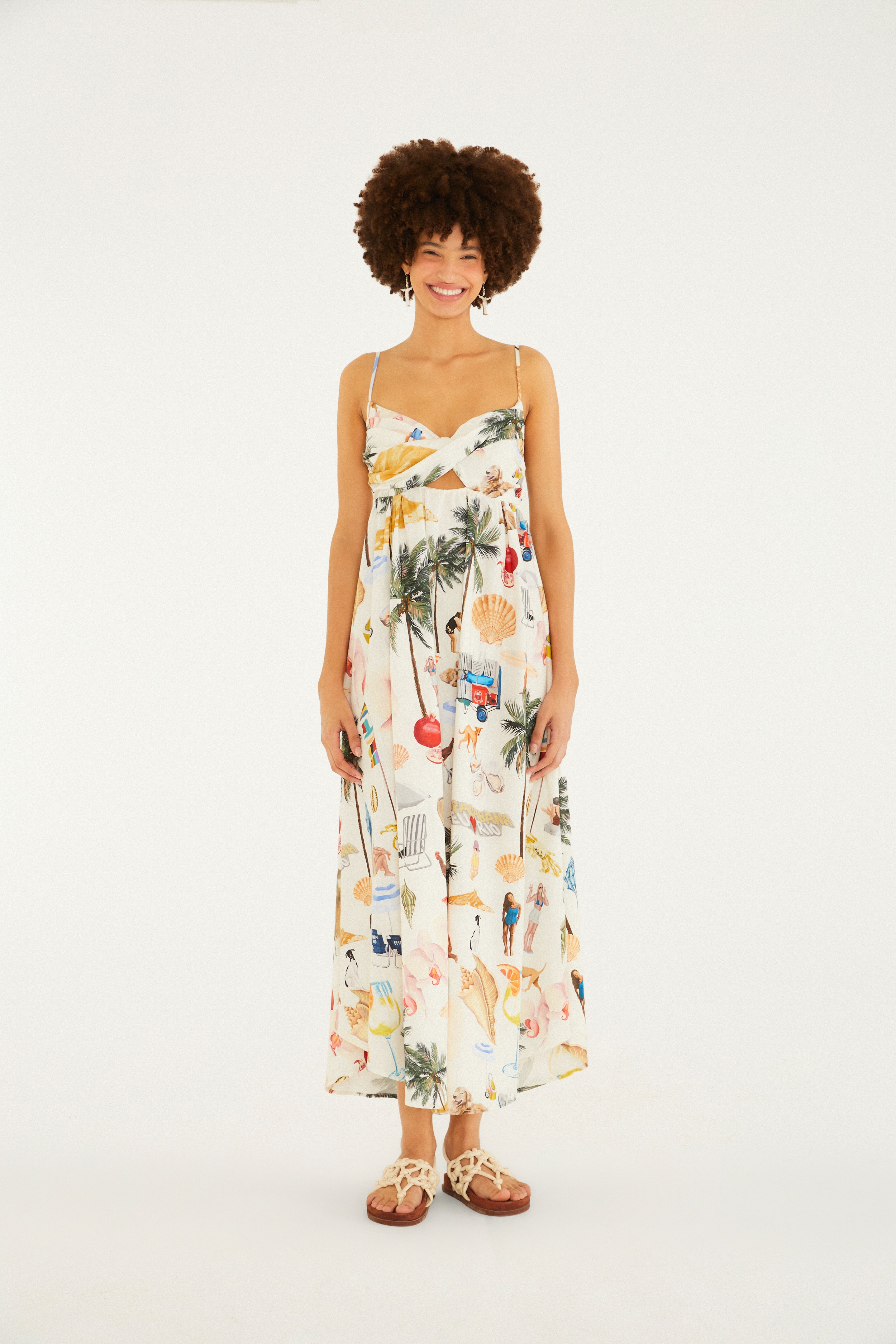 Vestido Longo Estampado Colagem Carioca — foto 2