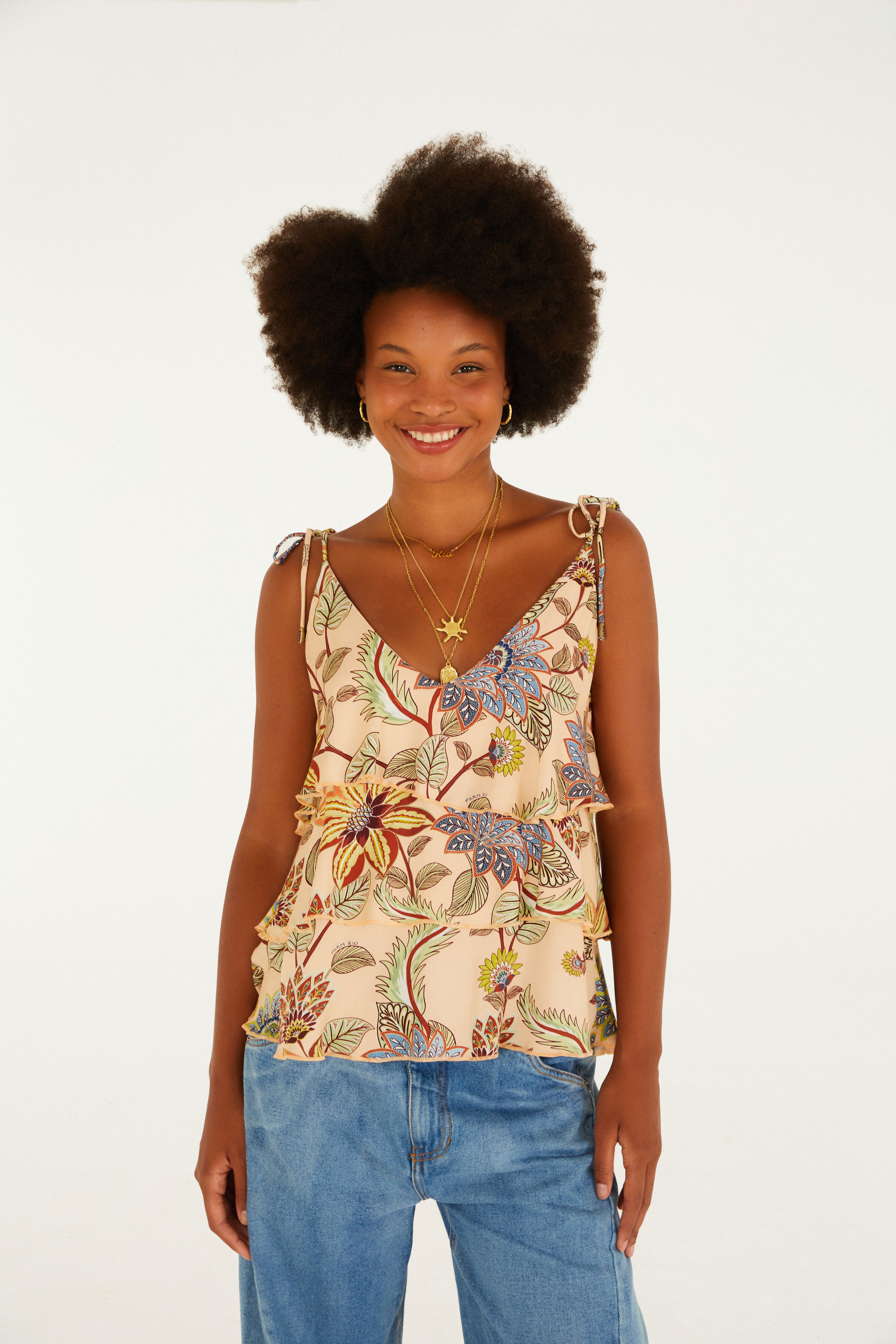 Blusa Estampada Floral Delhi