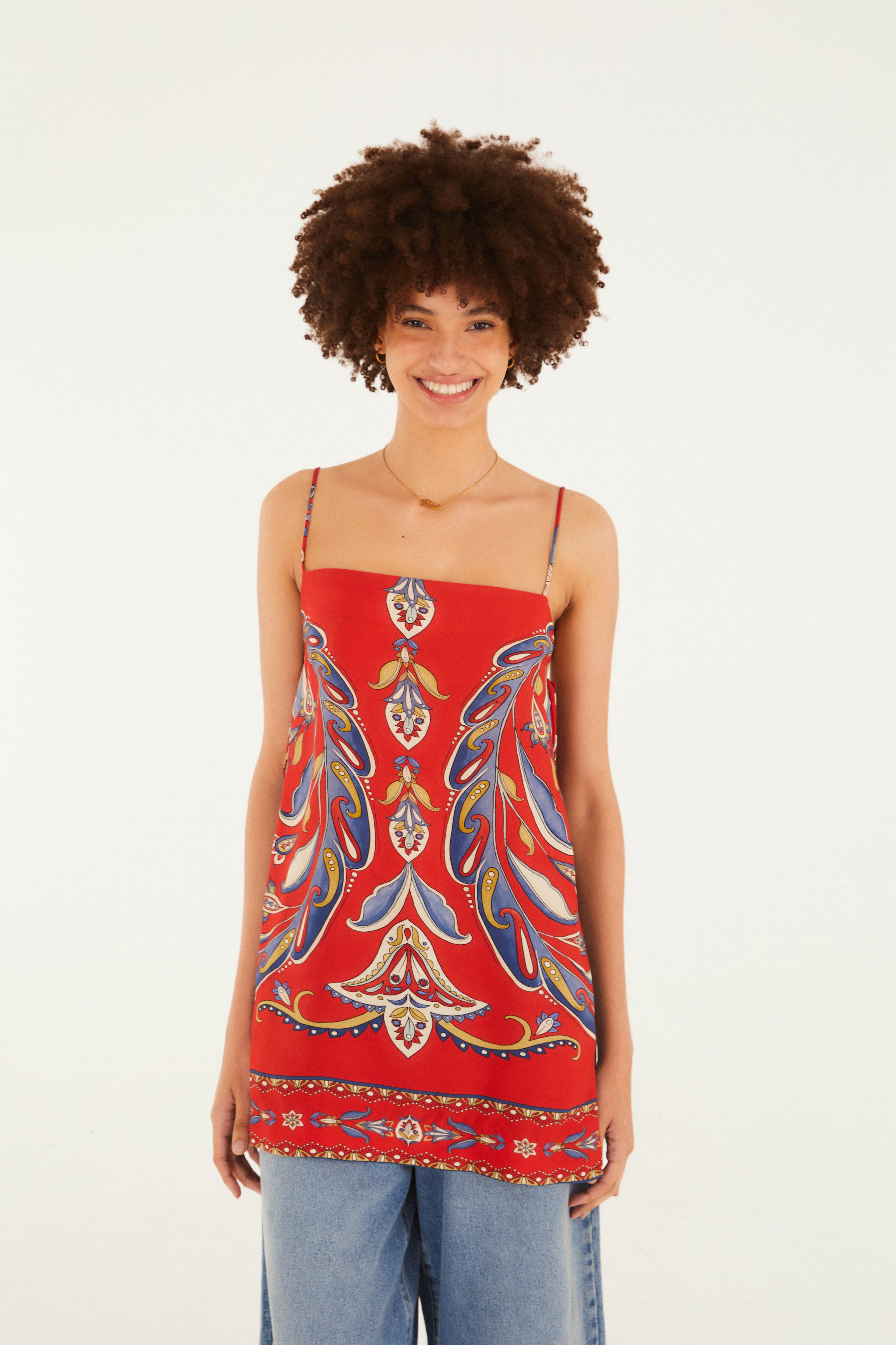 Blusa Estampada Sonho De Pavão