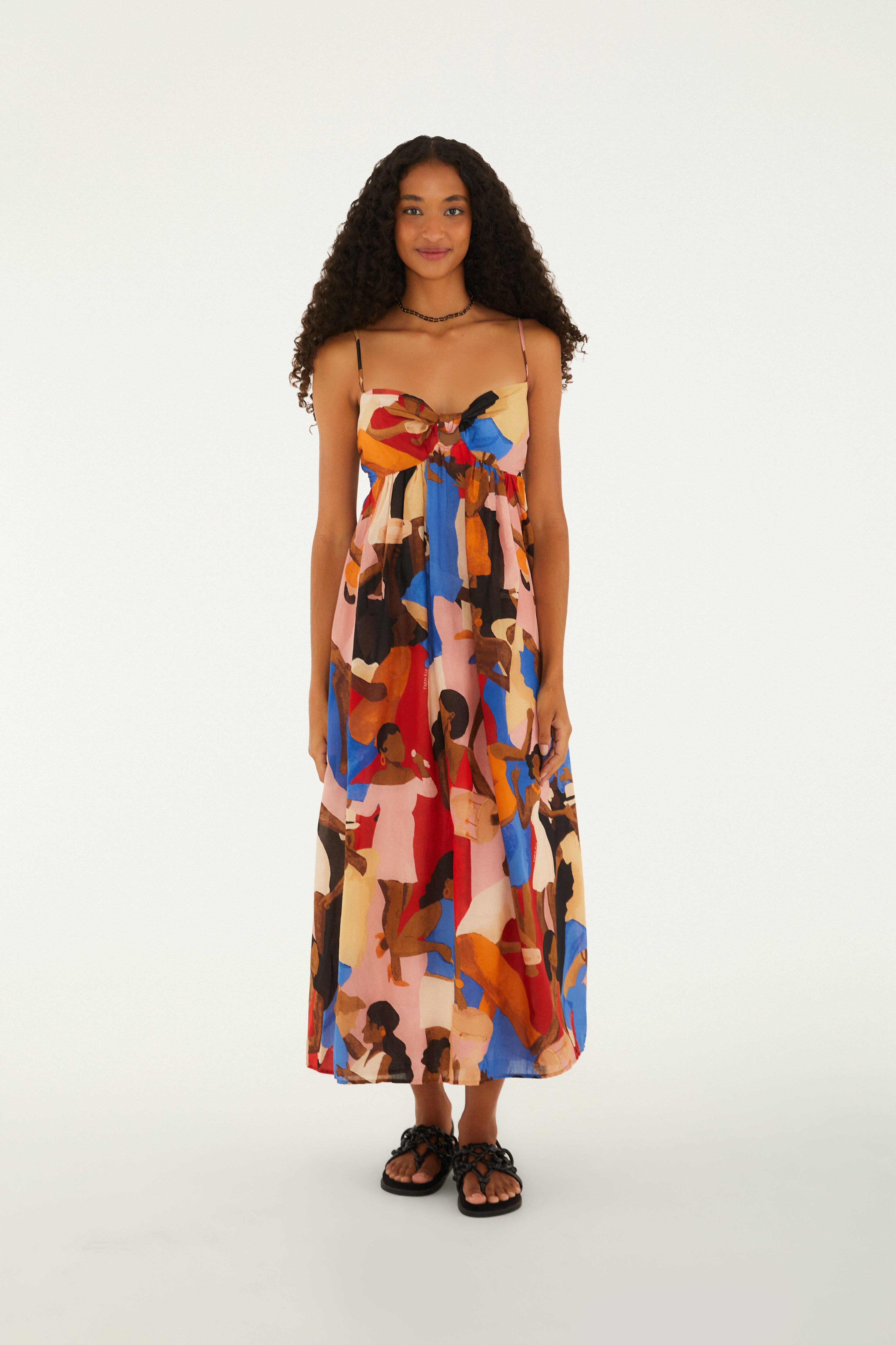 Vestido Longo Alcinhas Estampado Samba No Pé — foto 2