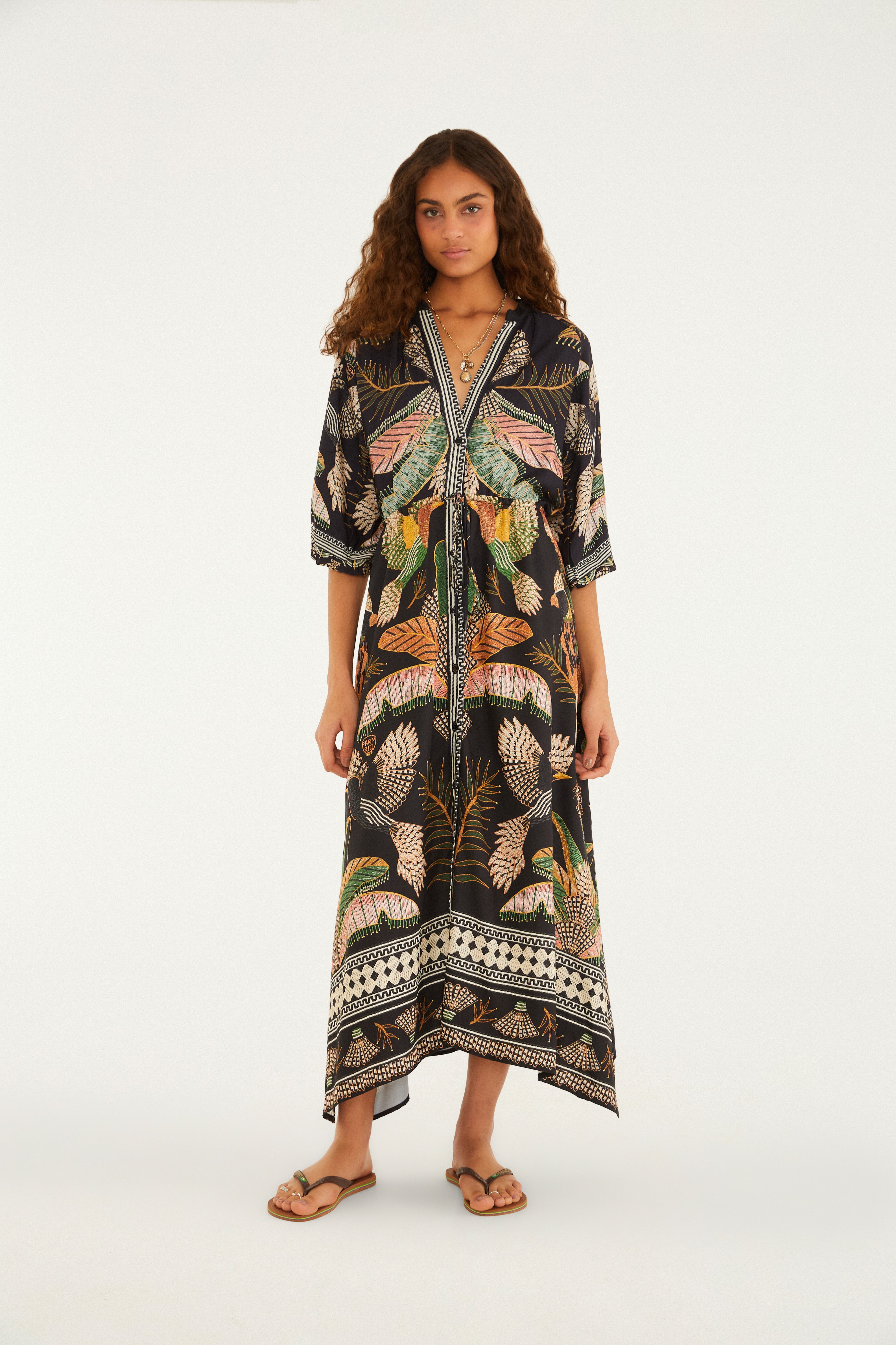 Vestido Longo Estampado Recanto Dos Pássaros — foto 2