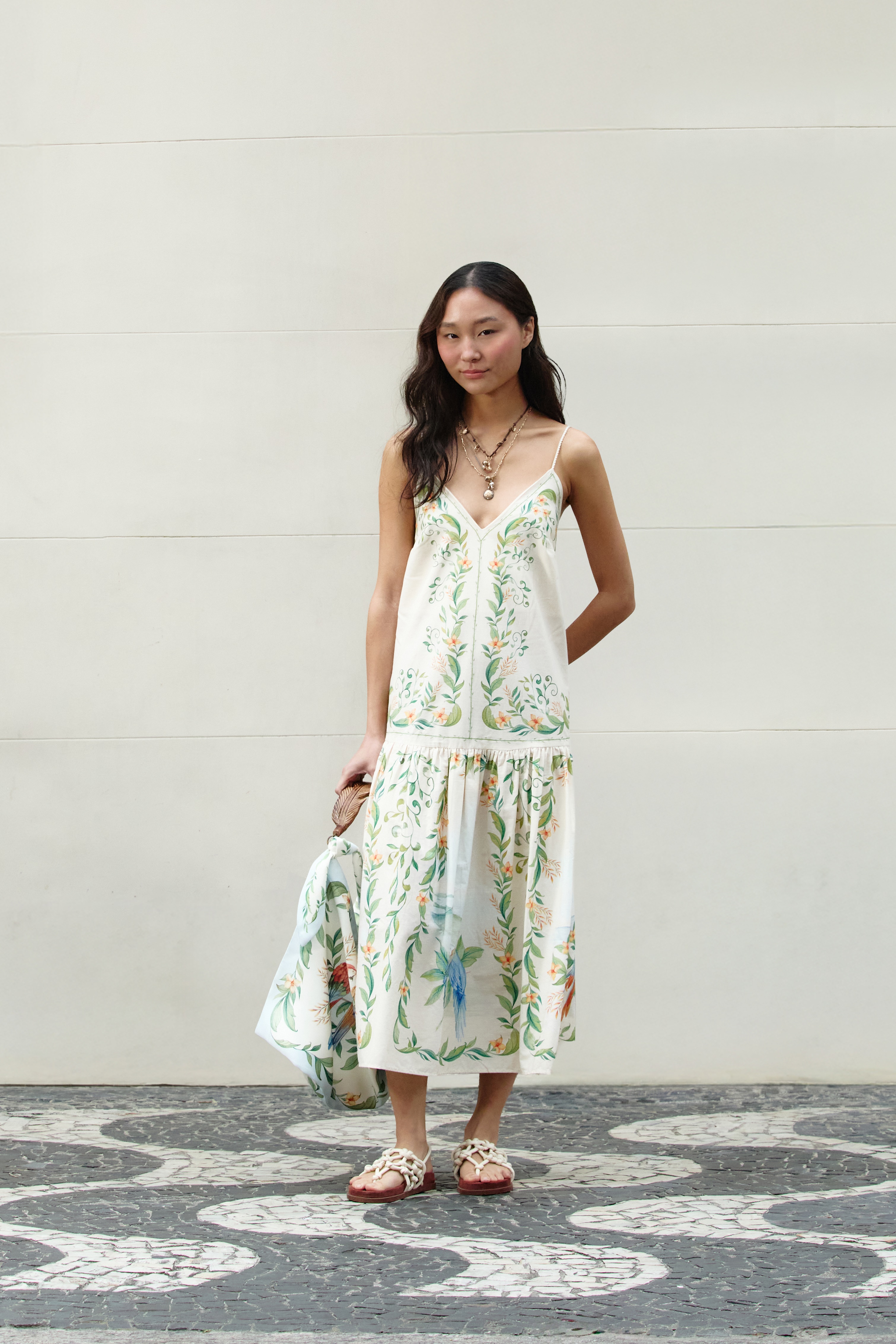 Vestido Midi Estampado Brisa De Rio