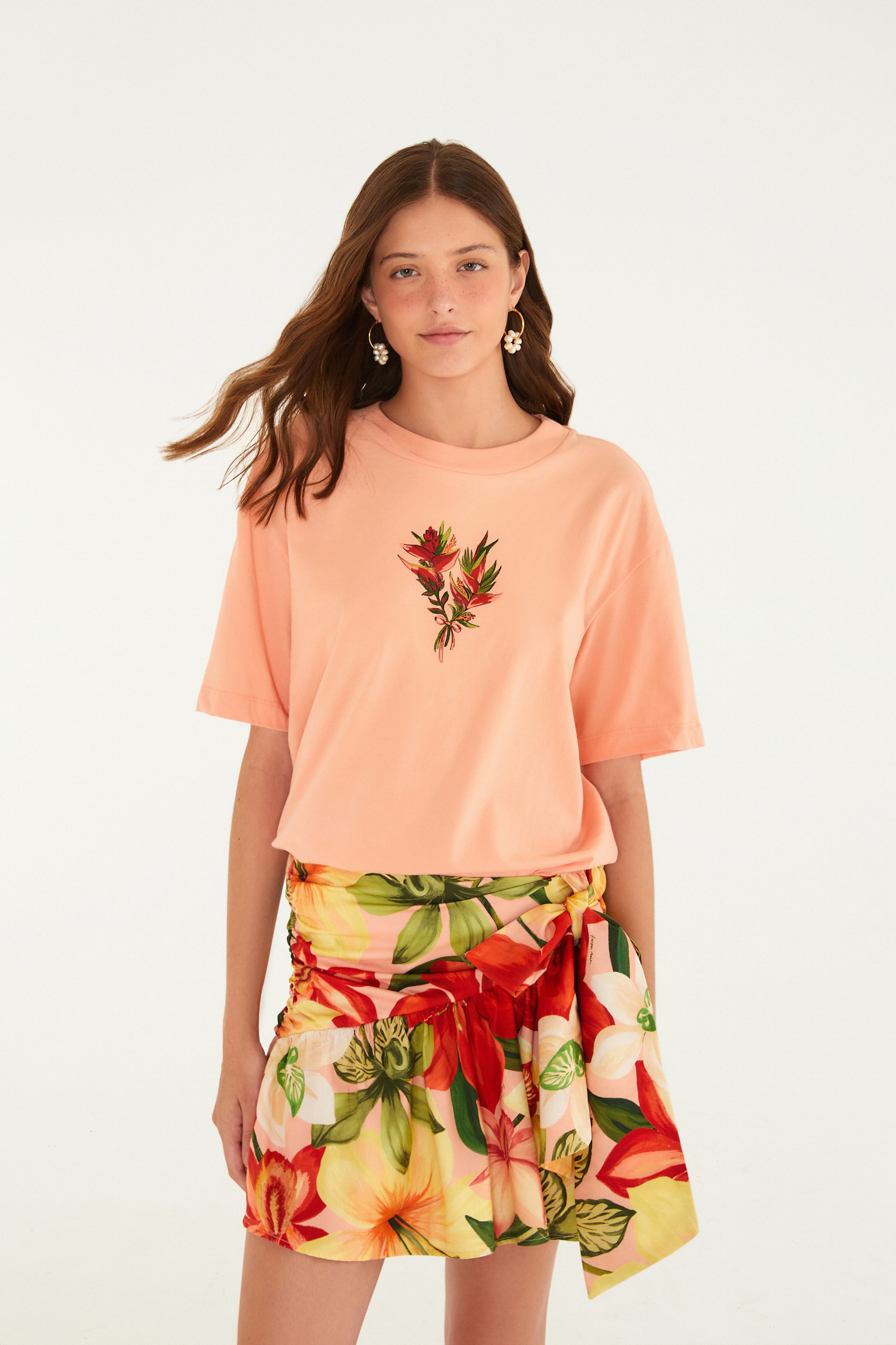 Saia Curta Estampada Floral Michelle