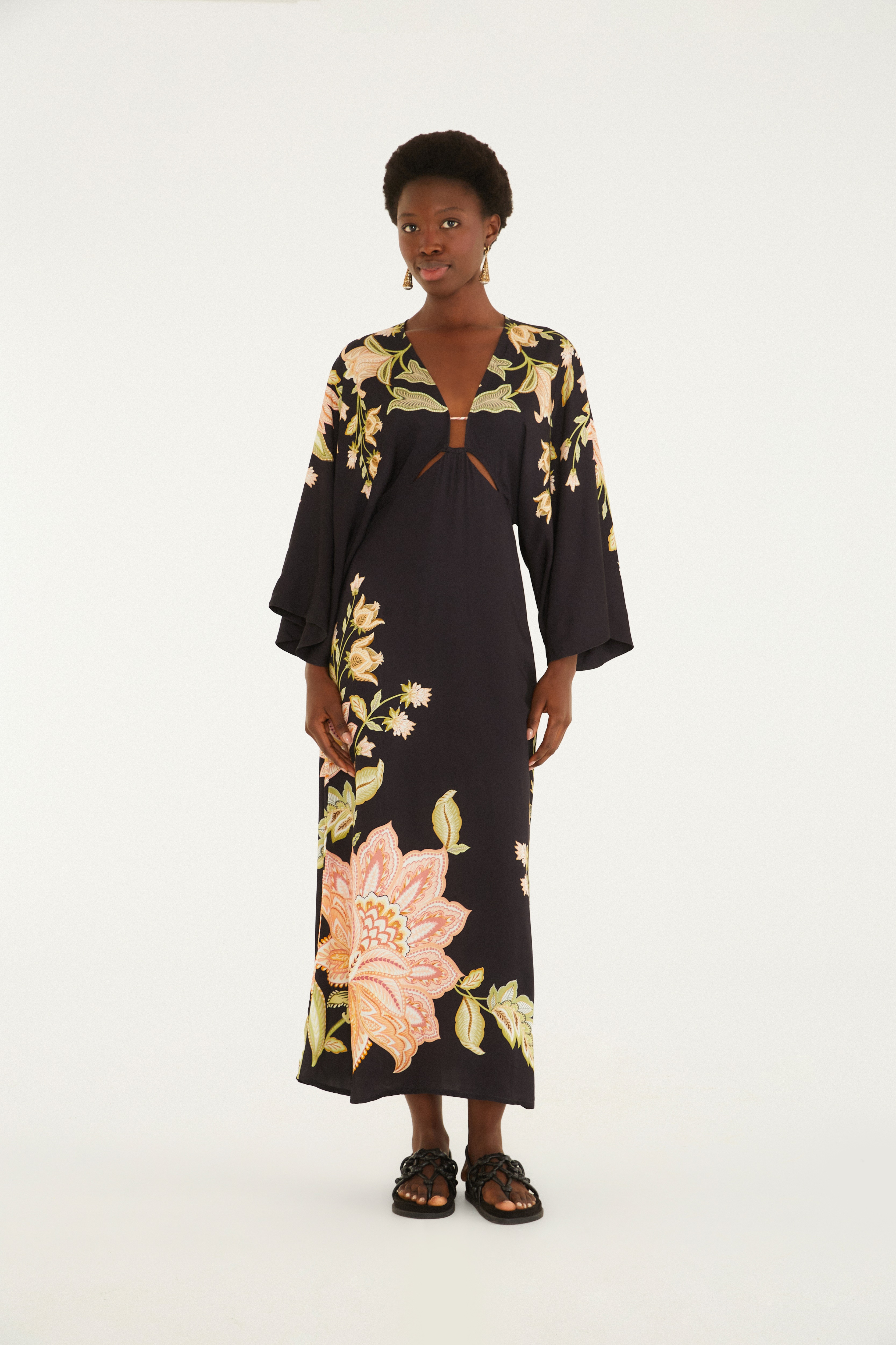 Vestido Longo Manga Estampado Jamile — foto 2