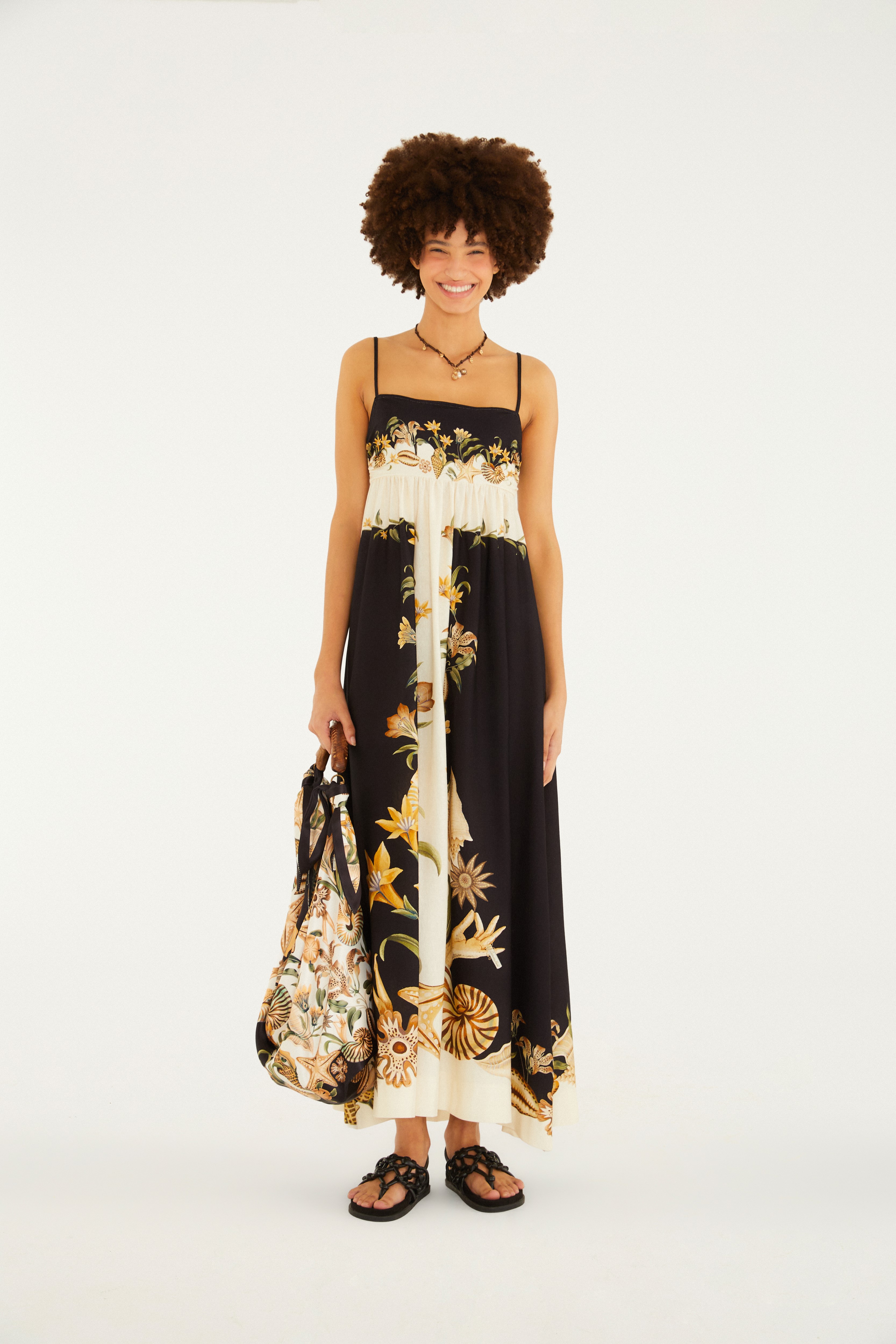 Vestido Midi Estampado Concha Surreal — foto 2