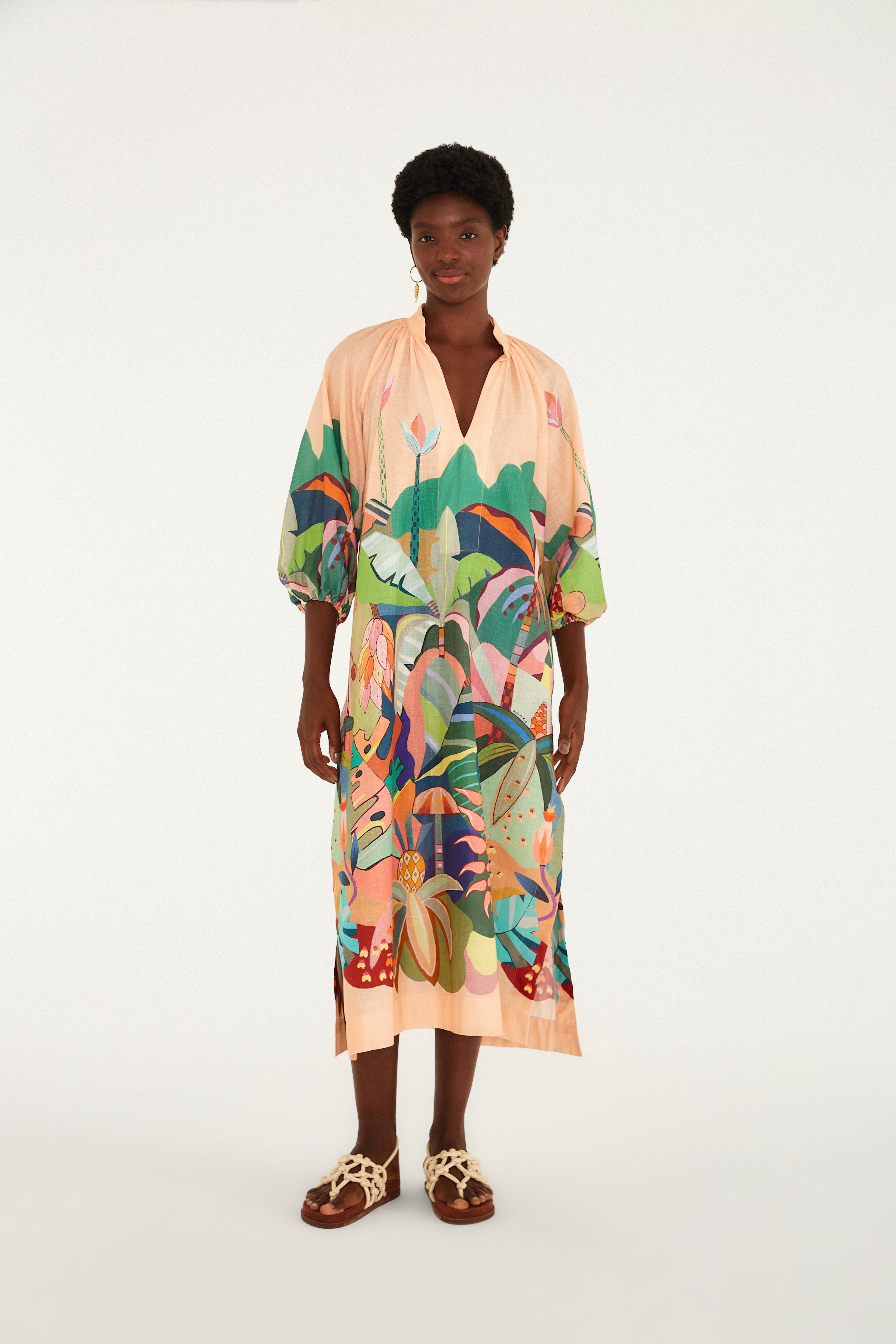 Vestido Estampado Rio Floresta