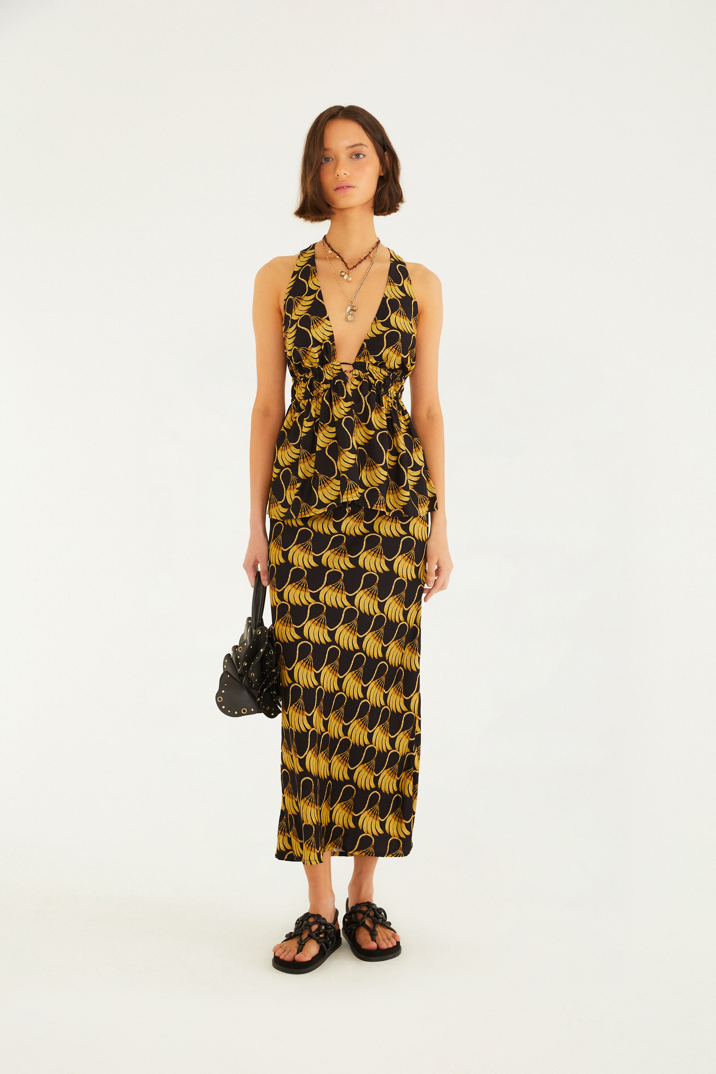 Saia Longa Estampada Banana Tassel Mini — foto 2
