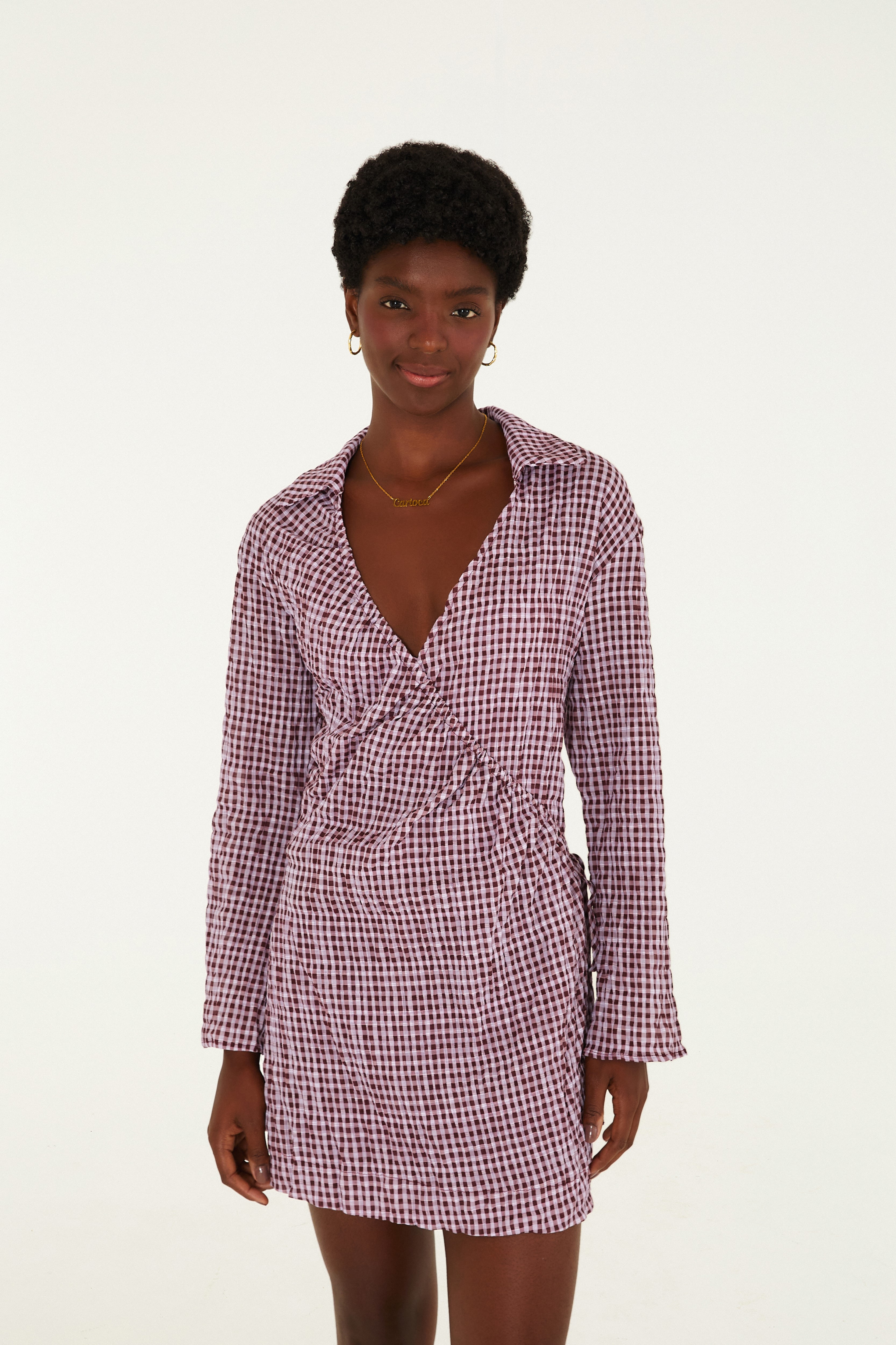 Vestido Transpasse Xadrez Piquenique