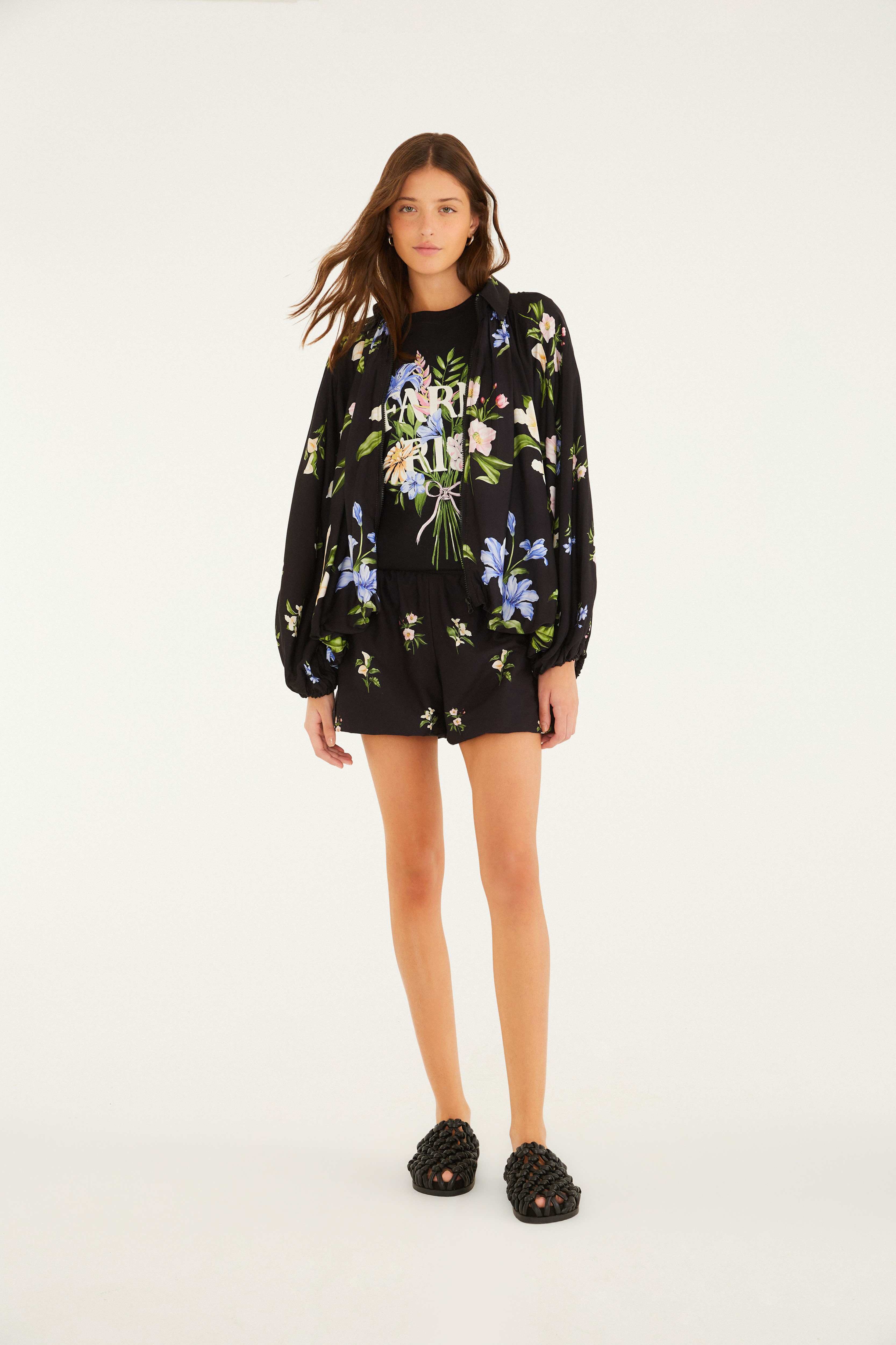 Short Balonê Estampado Água De Flor